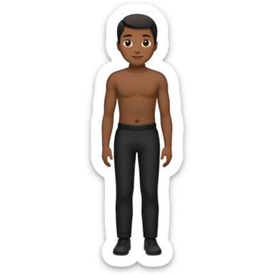 crea un emoji que sea una silueta de un hombre que sea entero pero separado por la mitad completamente de forma horizontal desde la zona de la cintura sticker
