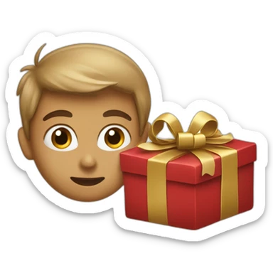 caca qui offre un cadeau sticker