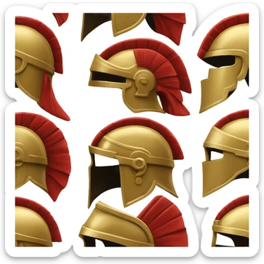 Roman warrior helmet red sticker