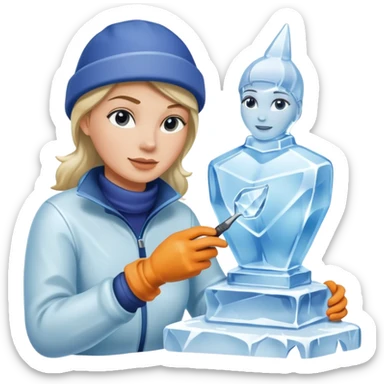 female ice sculptor sticker