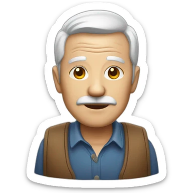 working Old man midshot sticker