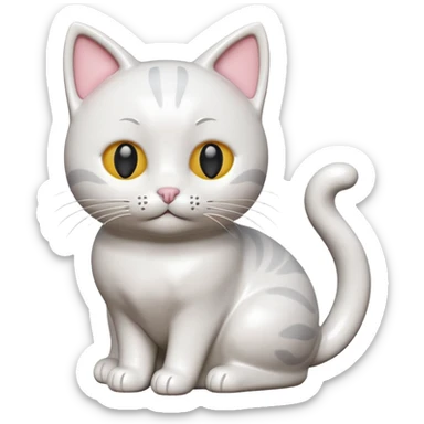 Draw a cute cat figurine, isometric camera with a High-Angle Shot sticker
