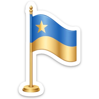 Make a golden and blue colour of flag and add a T letter in middle , makes like a country flag and made shiby sticker