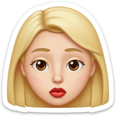 Kissing face, skeptical face, annoyance face sticker