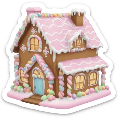 pastel gingerbread house sticker