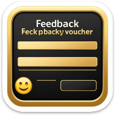 feedback/voucher like a note make it black and gold sticker