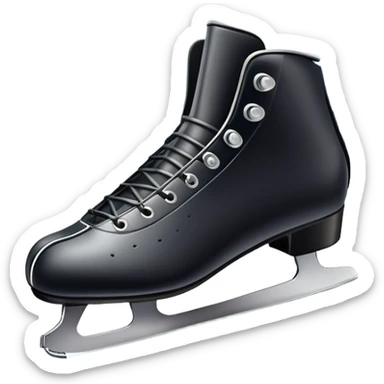 An icon showing close-up speed skating boots with long blades gliding across smooth ice. In the background, a professional racing track curves through a snowy winter landscape with mountains and pine trees under a bright sky. Transparent background enhances the dynamic scene. sticker