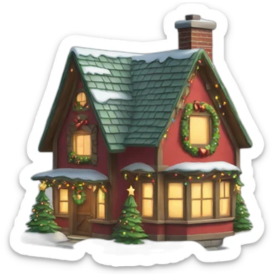 Christmas house sticker