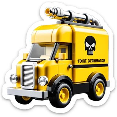Heroic Lego SuperBug Ron’s toxic-oozing exterminator thorax superminator antique tall moving van hot rod(motto: We come You pay) sticker