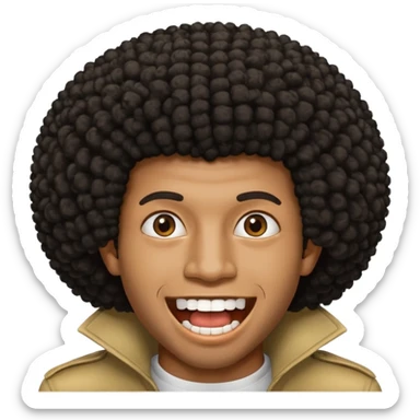 Black seventeen man  with a afro haircut and grillz in his teeths sticker