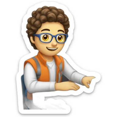 etudiante en train de travailler au lycee sticker