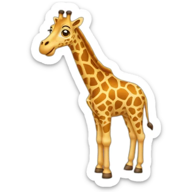 Carton sur une girafe sticker