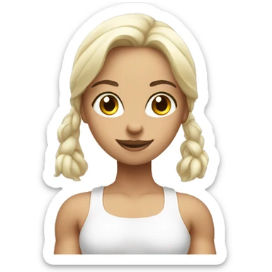 White bodybuilder girl sticker