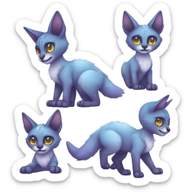 Cute Kawaii Cool Edgy Epic Ethereal Sparkly Colorful Sergal-Serval-Caracal-Vernid full body sticker