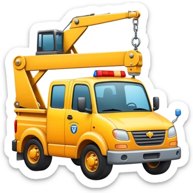 An emoji showing a tow truck offering roadside assistance sticker