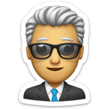 Hombre mayor mayor con poco pelo y gafas sticker