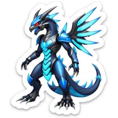 Evil Futuristic Shiny Haxorus-Zekrom-fusion (full body) sticker