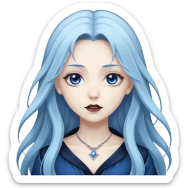 Beautiful ethereal Gorgeous Vampiric Edgy spectral dark greyish-blue whitish gloomy spectral Anime Poltergeist Lady   sticker