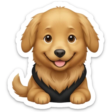 golden retriever wearing a black shirt sticker