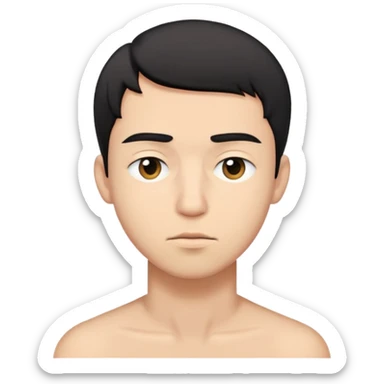 Short black haired male with one eye clearly closed, young man with short black hair closing one eye deliberately sticker