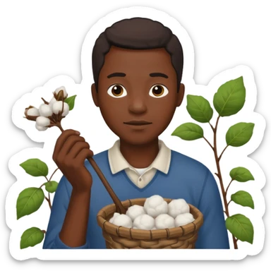 Black man picking cotton sticker