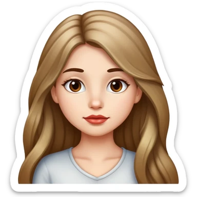 long hair girl with highlights and mile by lip sticker