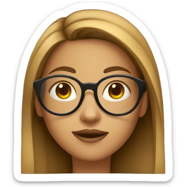 Girl with spectacle sticker