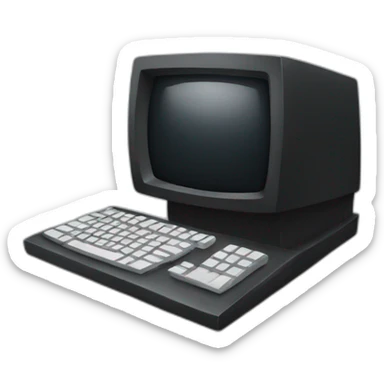 Black computer on web sticker