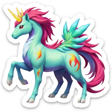 Suicune-Rapidash-Meganium-fusion (full body) sticker