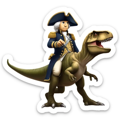George Washington on T-Rex sticker