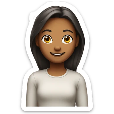 smiling girl against brick wall sticker