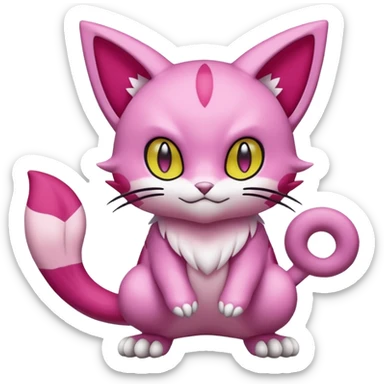 Liepard-Skitty-Delcatty-Pokémon-Fakémon-hybrid-creature (full body) sticker