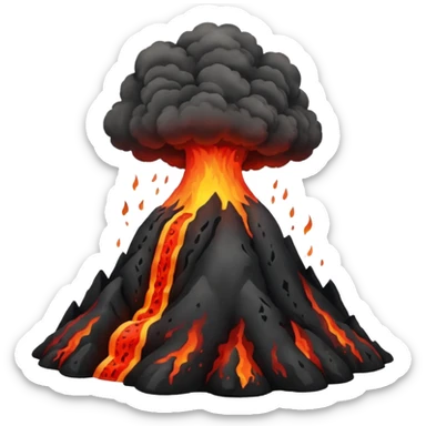 Volcanic eruption sticker