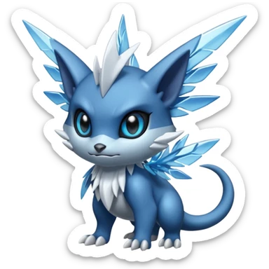 Elemental dark dusky mechanical frosty fairy-like fantasy epic rare Glalie-Sneasel-Togetic-Pokémon-Fakémon-hybrid-creature sticker