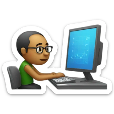 mathematician programmer sitting at the computer sticker