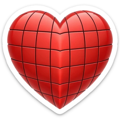 Grid heart sticker