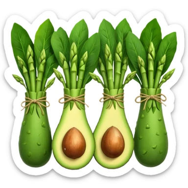 asparagus avocado and spinach sticker