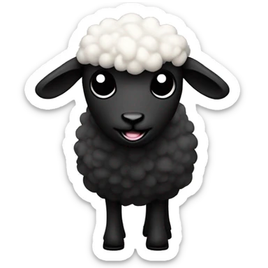 Sheepish lol tongue out shrugging shoulders make it black a goth sheep sticker