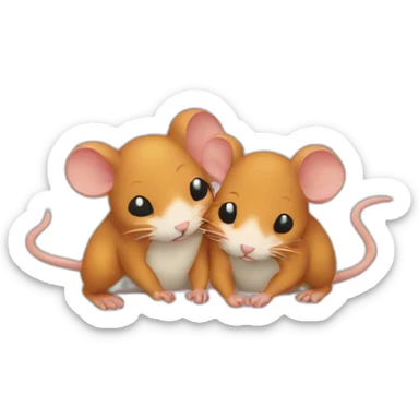 two ginger rats hugging sticker
