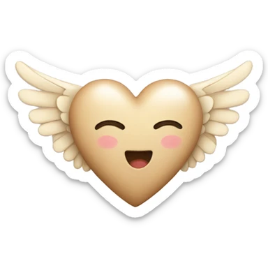 Beige heart with wings sticker