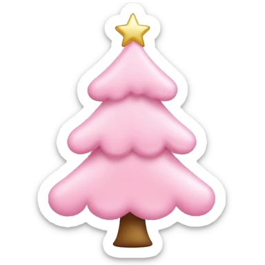 christmas tree with baby pink ornaments  sticker