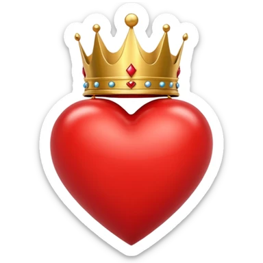 I want a red heart these emoji ❤️ and i also want a crown like this 👑 on it from front and it should be from a one side sticker