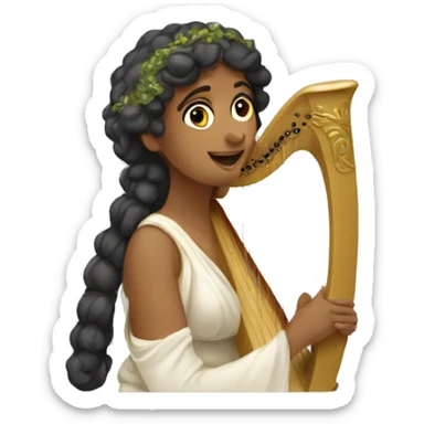 Sappho playing the harp sticker
