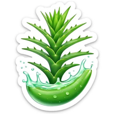 Half cut aloe vera sticker