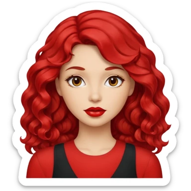 woman red lips, deifferent hair. sticker