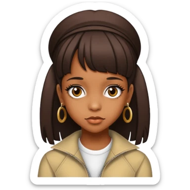 Lisa Left Eye Lopes with dark brown hair sticker