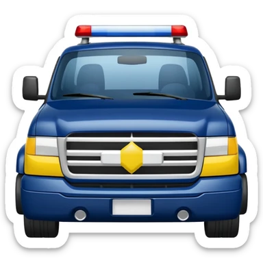 Police Pickup Truck with Body Color Is Navy, White And Lemon Yellow With number Is 02 With sticker