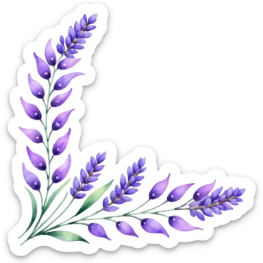 lavender Abstract Border Illustration for corners of page
 sticker