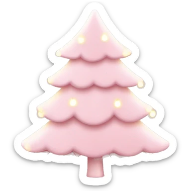baby pink christmas tree with lights  sticker