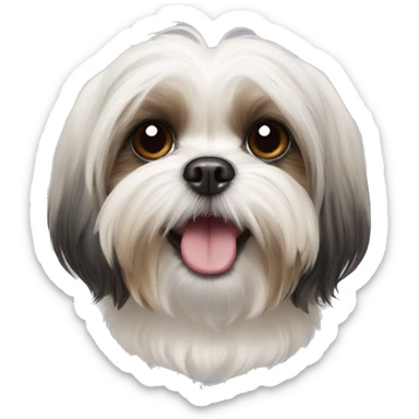  Maltese Shih-Tzu with bottom teeth sticker